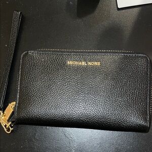Michael Kors Black Textured Wristlet